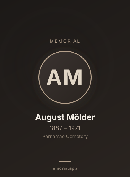 Memorial portrait of August Mölder