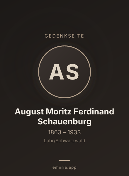 Gedenkportrait von August Moritz Ferdinand Schauenburg
