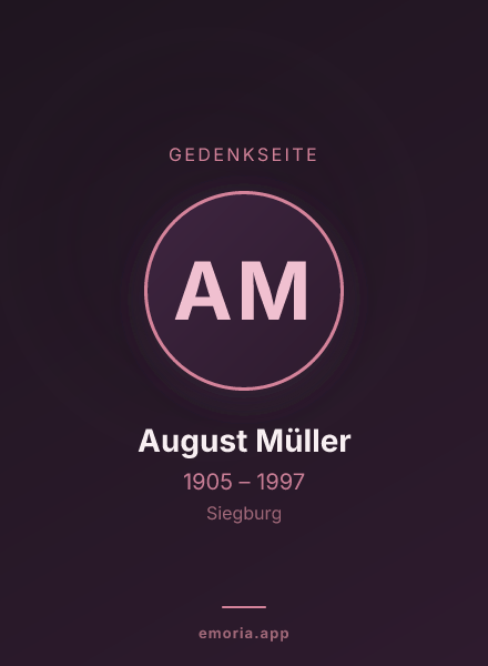 Gedenkportrait von August Müller