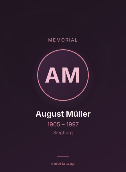 Memorial portrait of August Müller