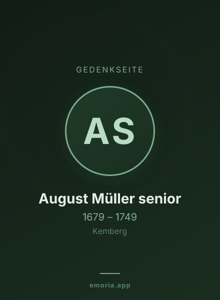 Gedenkportrait von August Müller senior