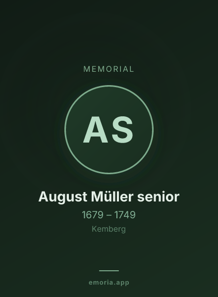 Memorial portrait of August Müller senior