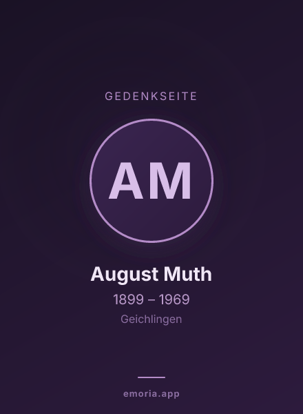 Gedenkportrait von August Muth