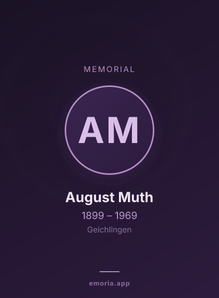 Memorial portrait of August Muth