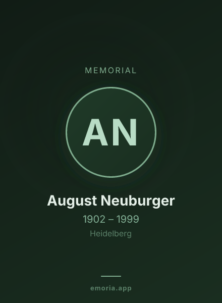 Memorial portrait of August Neuburger
