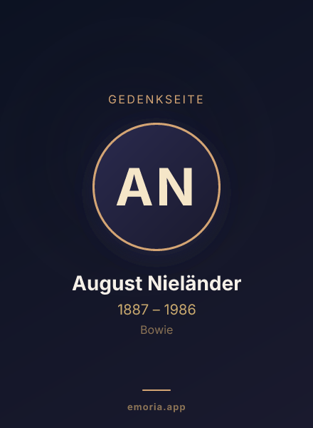 Gedenkportrait von August Nieländer