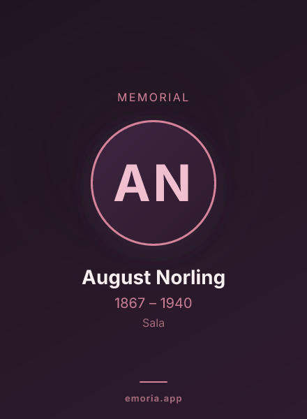 Memorial portrait of August Norling