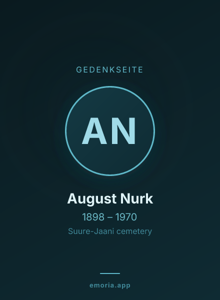 Gedenkportrait von August Nurk