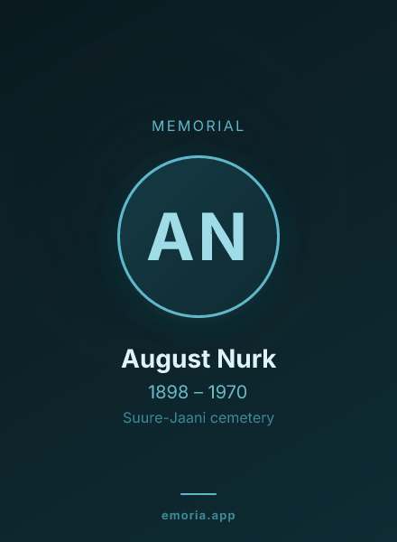 Memorial portrait of August Nurk