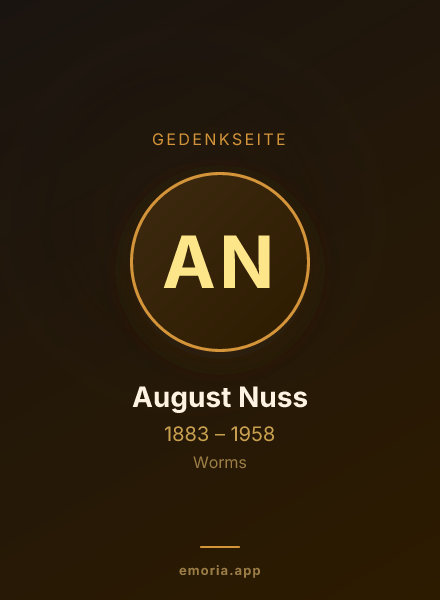 Gedenkportrait von August Nuss