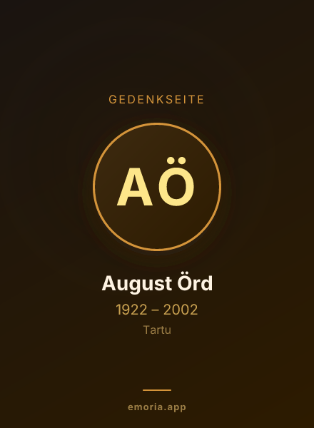 Gedenkportrait von August Örd