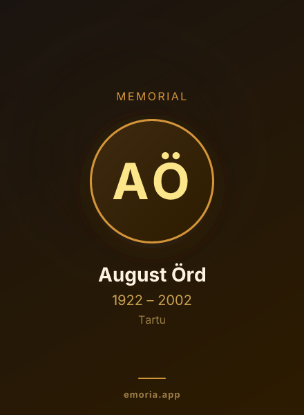 Memorial portrait of August Örd