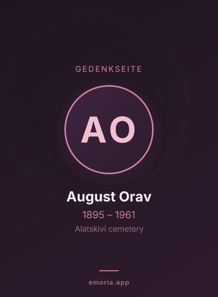 Gedenkportrait von August Orav