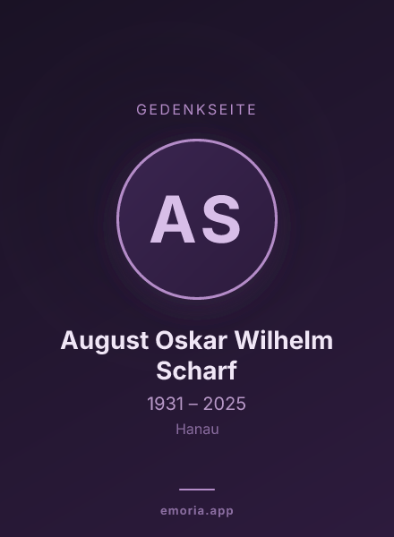Gedenkportrait von August Oskar Wilhelm Scharf