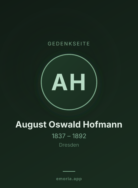 Gedenkportrait von August Oswald Hofmann