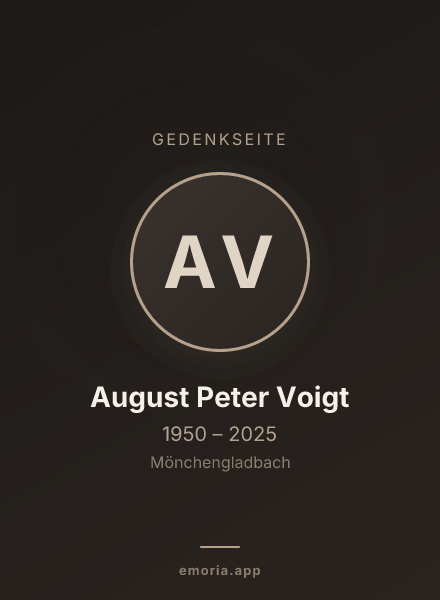 Gedenkportrait von August Peter Voigt