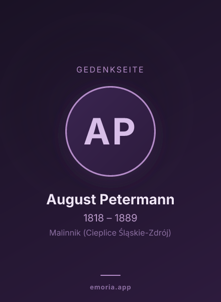 Gedenkportrait von August Petermann