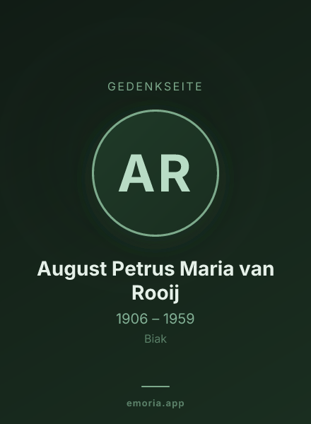 Gedenkportrait von August Petrus Maria van Rooij