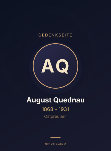 Gedenkportrait von August Quednau