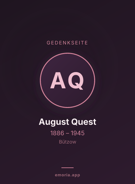 Gedenkportrait von August Quest