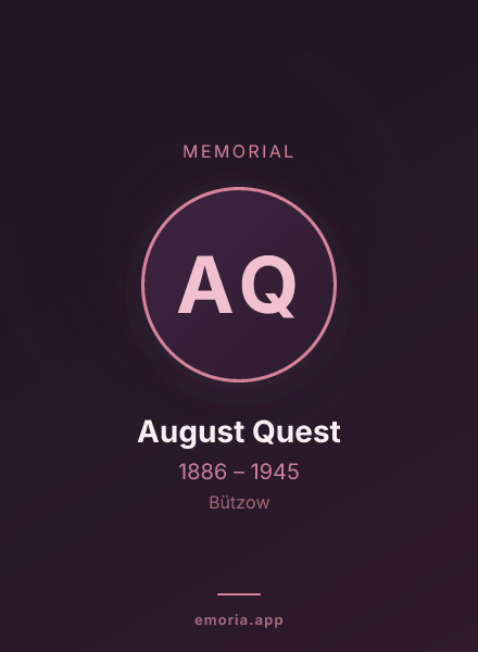 Memorial portrait of August Quest