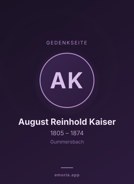 Gedenkportrait von August Reinhold Kaiser