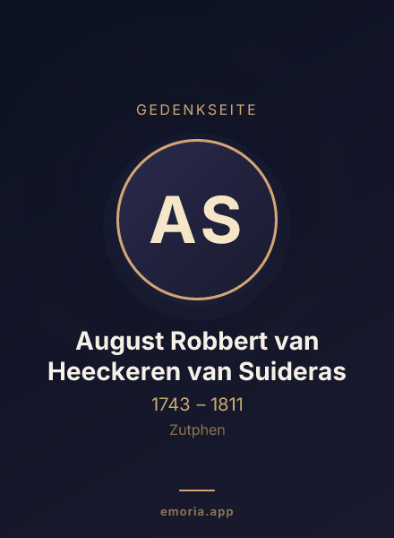 Gedenkportrait von August Robbert van Heeckeren van Suideras