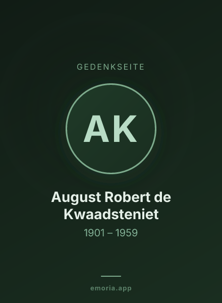 Gedenkportrait von August Robert de Kwaadsteniet