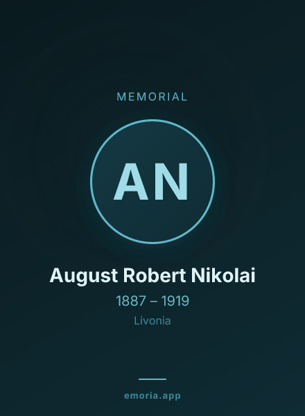 Memorial portrait of August Robert Nikolai