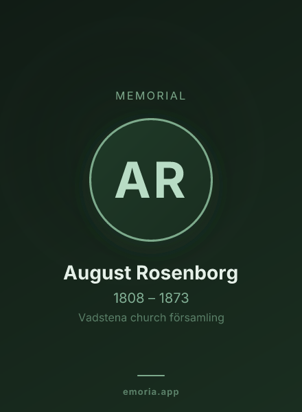 Memorial portrait of August Rosenborg