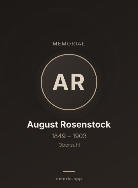 Memorial portrait of August Rosenstock