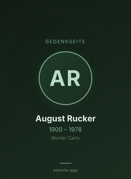 Gedenkportrait von August Rucker