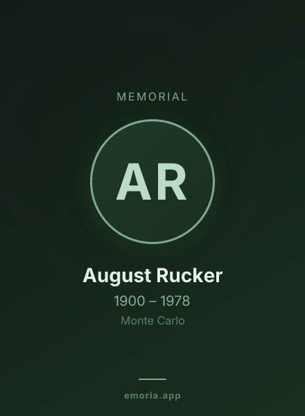 Memorial portrait of August Rucker