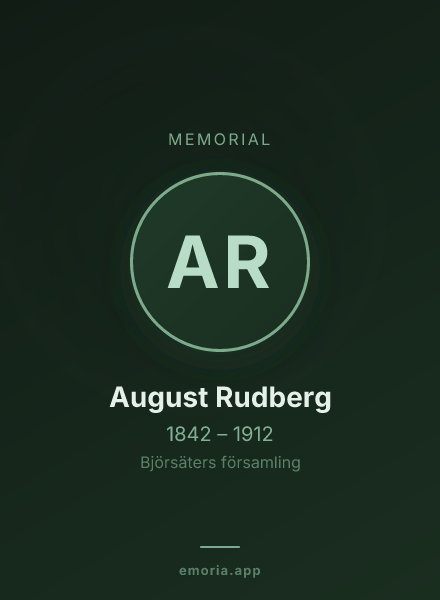 Memorial portrait of August Rudberg