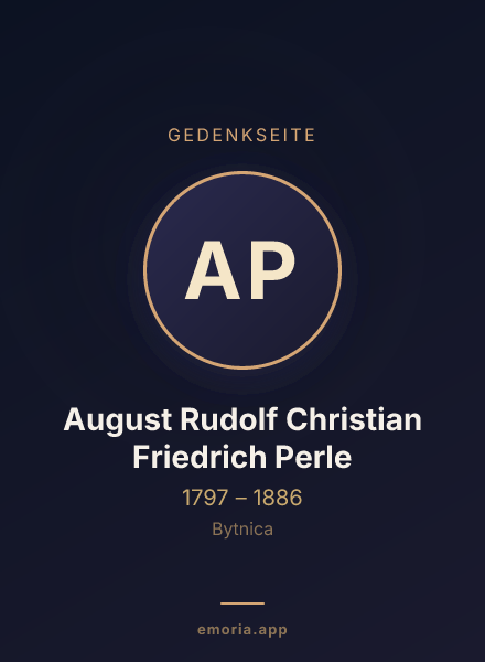 Gedenkportrait von August Rudolf Christian Friedrich Perle
