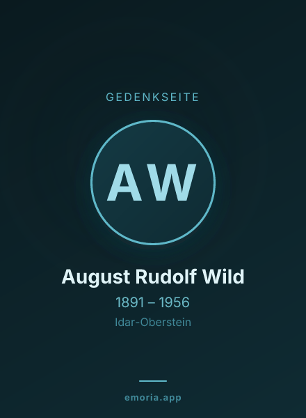 Gedenkportrait von August Rudolf Wild