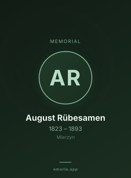 Memorial portrait of August Rübesamen