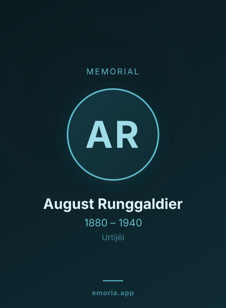 Memorial portrait of August Runggaldier