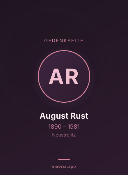 Gedenkportrait von August Rust