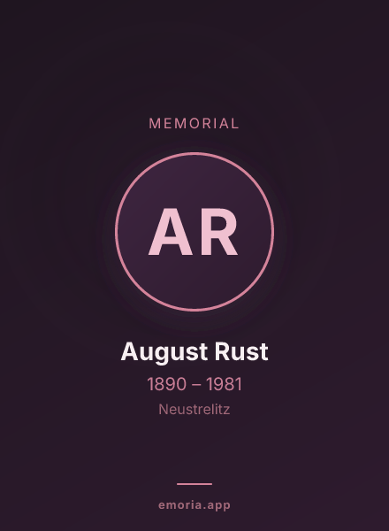 Memorial portrait of August Rust