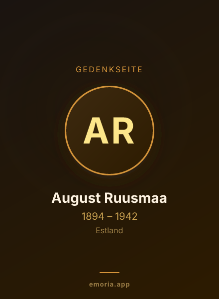 Gedenkportrait von August Ruusmaa