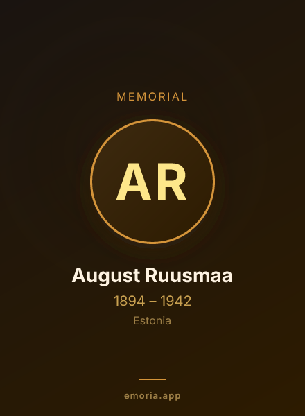 Memorial portrait of August Ruusmaa