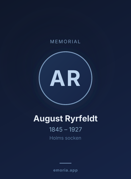 Memorial portrait of August Ryrfeldt