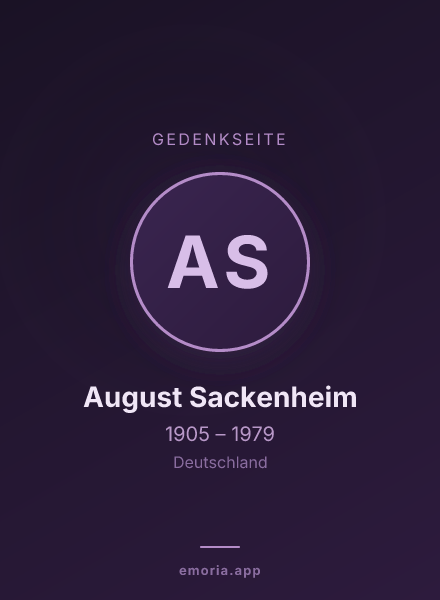 Gedenkportrait von August Sackenheim