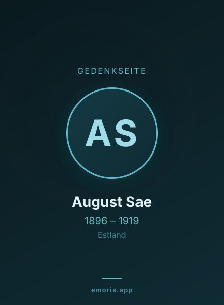 Gedenkportrait von August Sae