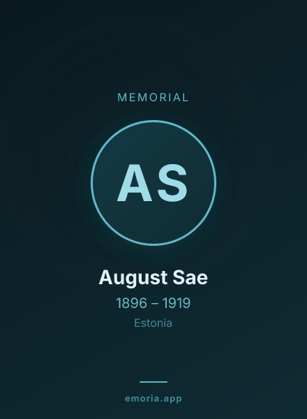Memorial portrait of August Sae