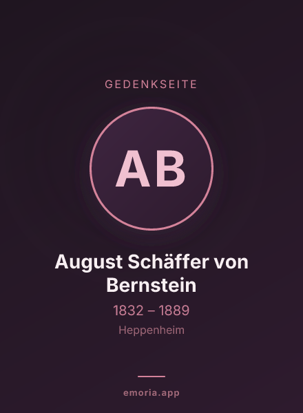 Gedenkportrait von August Schäffer von Bernstein