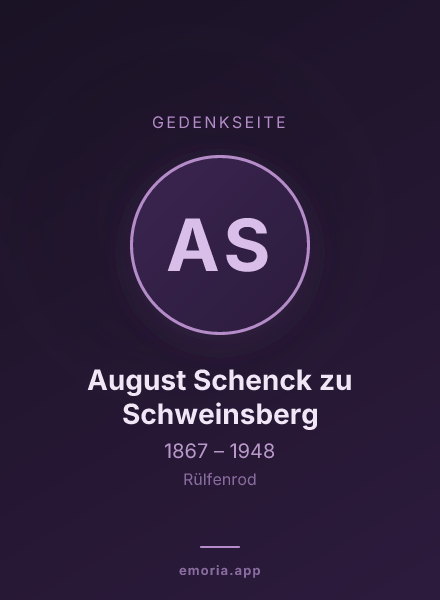 Gedenkportrait von August Schenck zu Schweinsberg