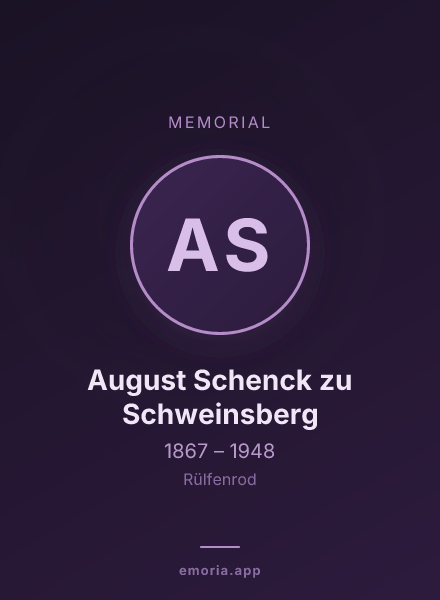 Memorial portrait of August Schenck zu Schweinsberg