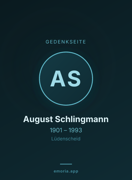 Gedenkportrait von August Schlingmann